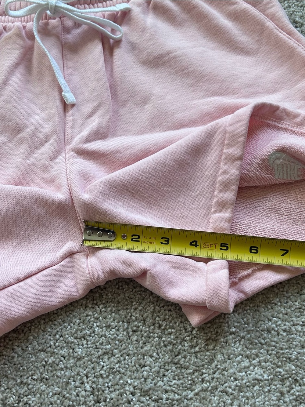 Nike Club Fleece Womens Pink Sweat Shorts Size M French Terry Drawstring - Picture 4 of 9